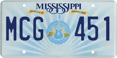 MS license plate MCG451