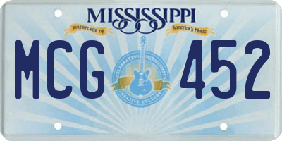 MS license plate MCG452