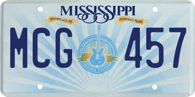 MS license plate MCG457