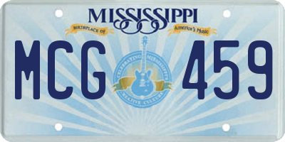 MS license plate MCG459