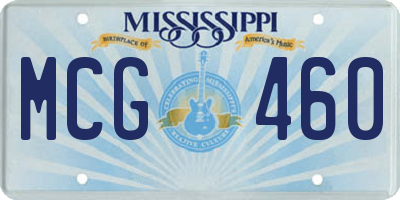 MS license plate MCG460