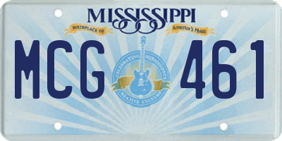 MS license plate MCG461