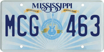 MS license plate MCG463