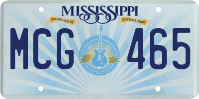 MS license plate MCG465