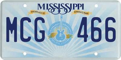 MS license plate MCG466