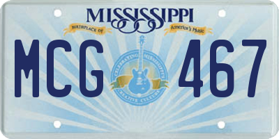 MS license plate MCG467