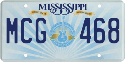 MS license plate MCG468