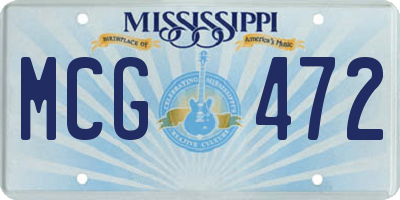 MS license plate MCG472