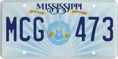 MS license plate MCG473