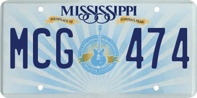 MS license plate MCG474