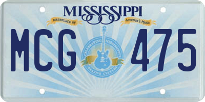 MS license plate MCG475