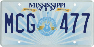 MS license plate MCG477