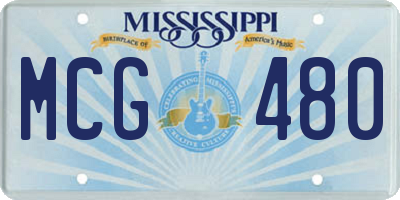 MS license plate MCG480