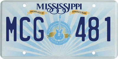 MS license plate MCG481