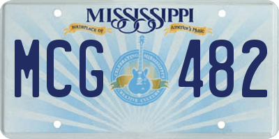MS license plate MCG482