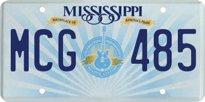 MS license plate MCG485