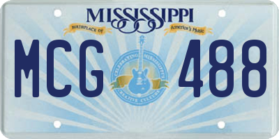 MS license plate MCG488
