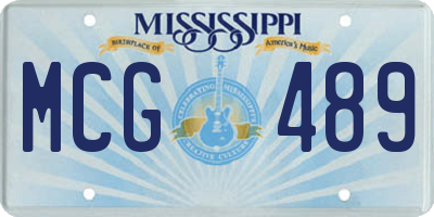 MS license plate MCG489