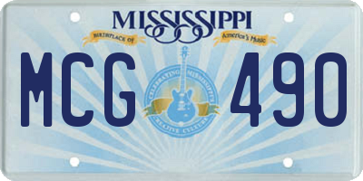 MS license plate MCG490