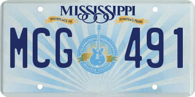 MS license plate MCG491