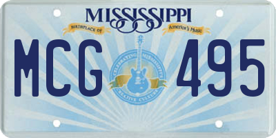 MS license plate MCG495