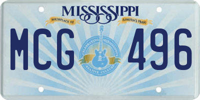 MS license plate MCG496