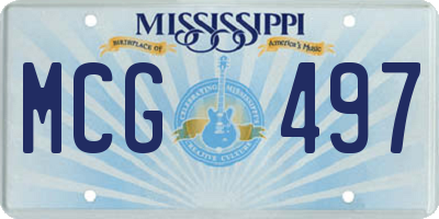 MS license plate MCG497