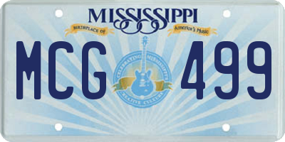 MS license plate MCG499