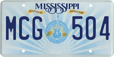 MS license plate MCG504