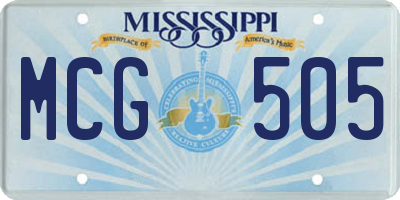 MS license plate MCG505