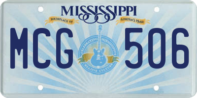 MS license plate MCG506