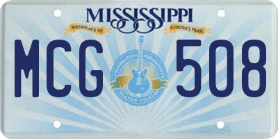 MS license plate MCG508