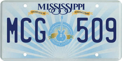 MS license plate MCG509