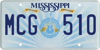 MS license plate MCG510