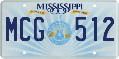 MS license plate MCG512
