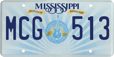 MS license plate MCG513