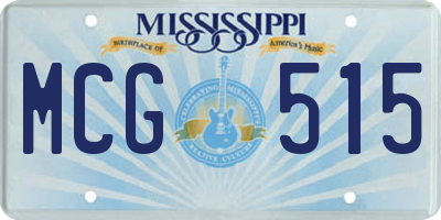 MS license plate MCG515