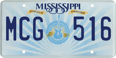 MS license plate MCG516
