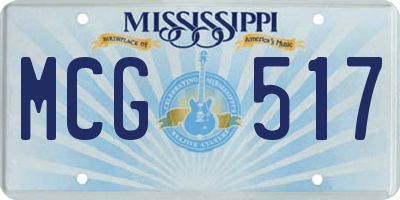 MS license plate MCG517