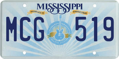 MS license plate MCG519