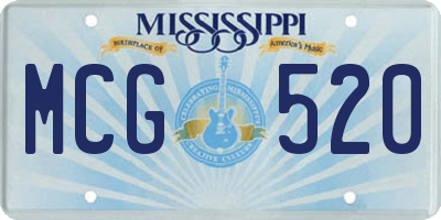 MS license plate MCG520