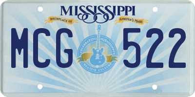 MS license plate MCG522
