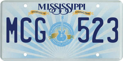 MS license plate MCG523
