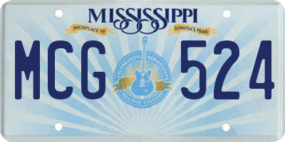 MS license plate MCG524