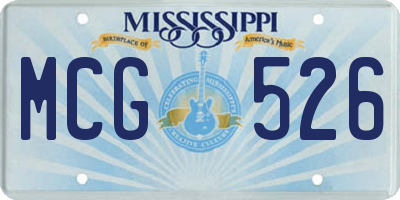 MS license plate MCG526