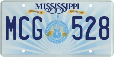 MS license plate MCG528