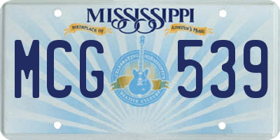MS license plate MCG539