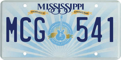 MS license plate MCG541