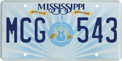 MS license plate MCG543
