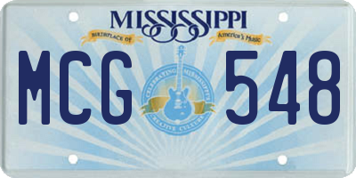 MS license plate MCG548